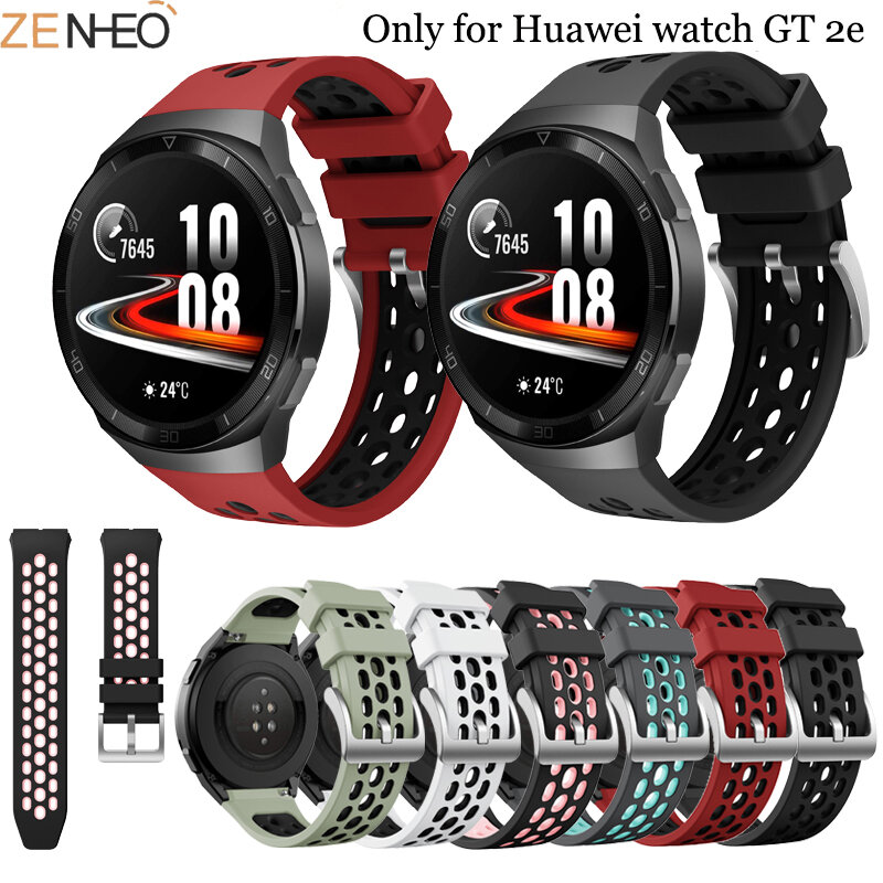กีฬาซิลิโคน22มม.สำหรับนาฬิกา Huawei GT 2e สมาร์ทนาฬิกาเปลี่ยน GT2e สายรัดข้อมือเข็มขัด correa