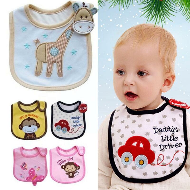 Feeding Baby Bibs Bandana Cute Embroidered Sleeveless Things For Baby Boy Burp Saliva Cartoon Bibs Girl Bib Cloths C7M9