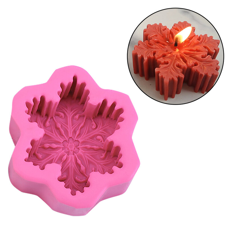 Cetakan Coklat Kepingan Salju Dekorasi Natal 3D Diy Cetakan Lilin Silikon Alat Dekorasi Kue Memasak Kue Fondant