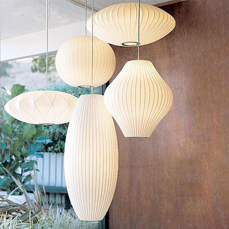 Lámpara colgante de tela de seda, luces de diseño para sala de estar, dormitorio, Bar y restaurante, accesorios de iluminación