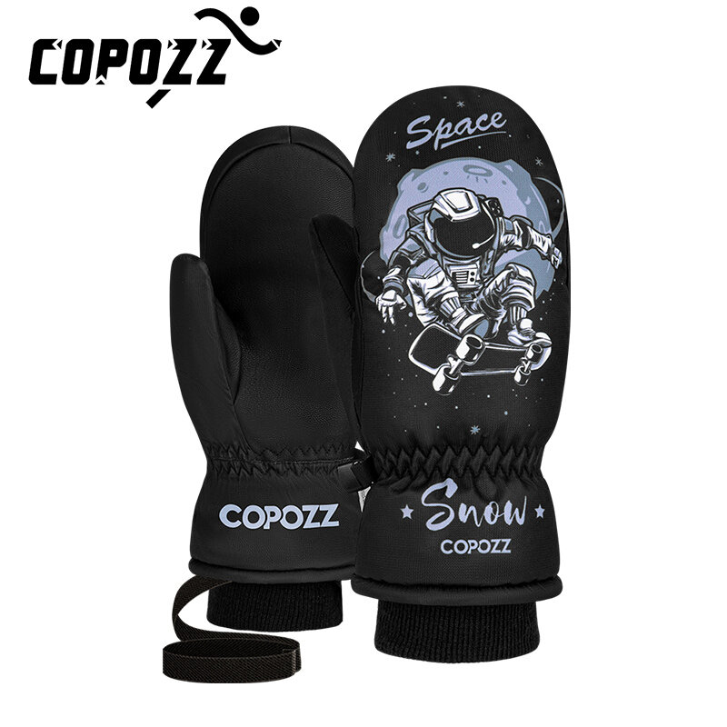 COPOZZเด็กถุงมือสกี3M Thinsulateฤดูหนาวอุ่นถุงมือน่ารักการ์ตูนกันน้ำUltralightถุงมือสโนว์บอร์ด
