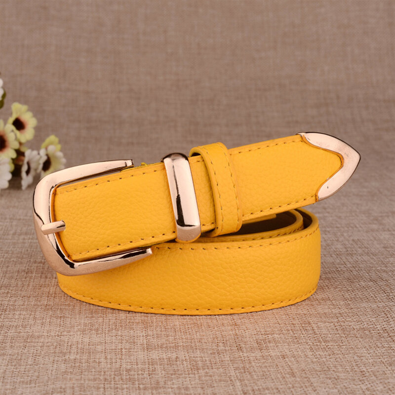 Ремень женский кожаный с золотой пряжкой, LB2146