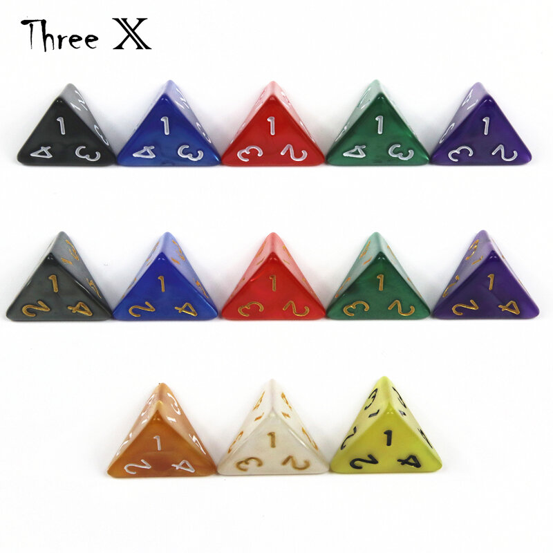 10PCS TRPG D4 Würfel für DNDGame 4 Seitige Spiele Würfel 6 Farben Desktop Polyhedral Set, als Spielzeug Kit