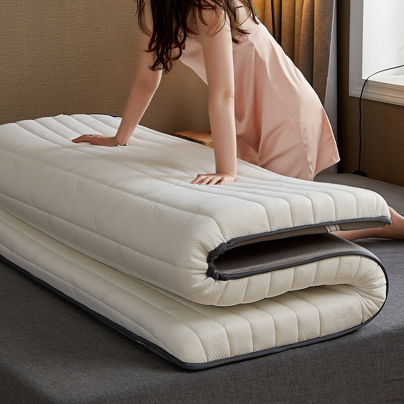 Colchón plegable de látex de 9CM/5CM de grosor, Tatami de espuma transpirable para cama de tamaño Queen/King /Twin/Full Size