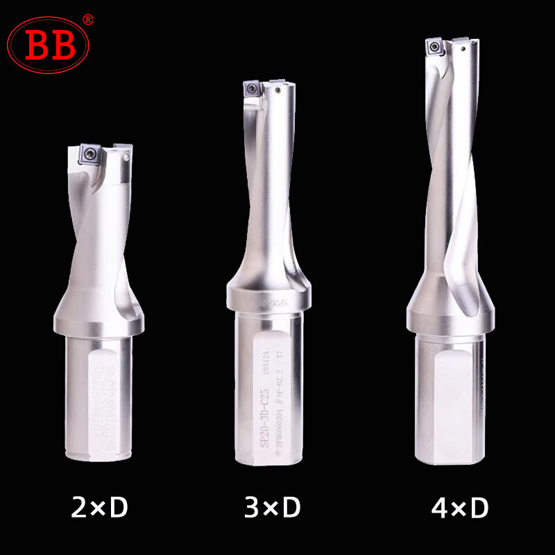 BB SP alat bubut SPMG mata bor CNC, alat pemotong logam memasukkan karbida 2D/3D/4D/5D 13-32mm dapat diindeks lubang cepat