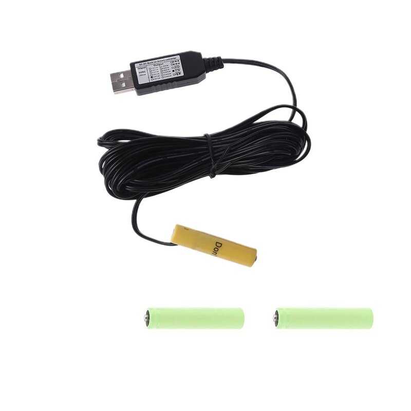 Eliminador de batería AAA LR03, Cable de fuente de alimentación USB, reemplazo de 1 a 4 piezas, batería AAA para juguete eléctrico, linterna, reloj LED