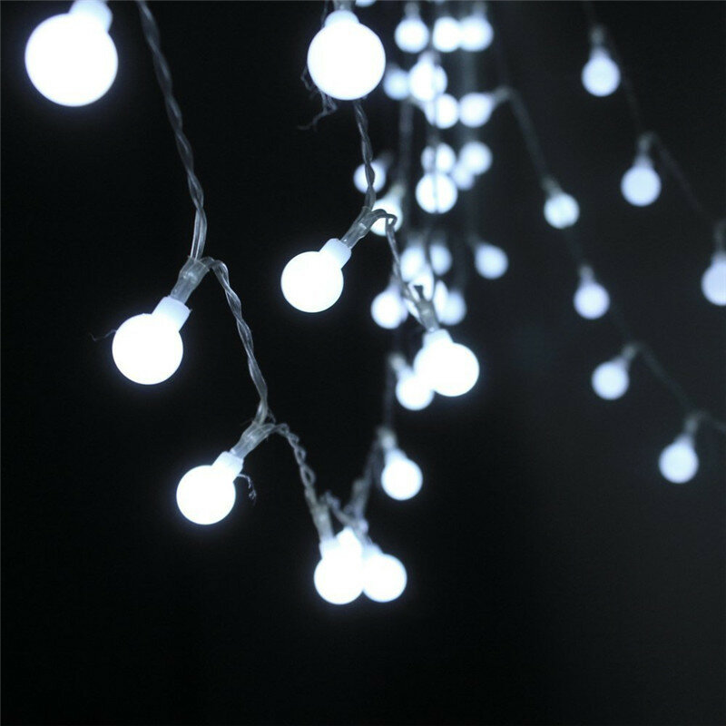Guirlanda LED Ball String Light, Lâmpada de Natal, Luzes de fadas, Luzes decorativas para casa, Decoração de casamento, 5m, 10m, 20m, 30m, 50m