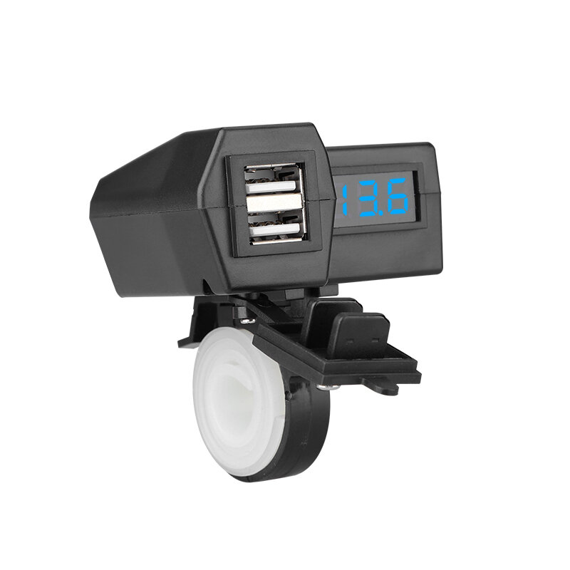 Wasserdicht 12V Motorrad ATV Roller mit LED Digital Display Voltmeter Spannung Dual USB Steckdose Ladegerät Power Schalter
