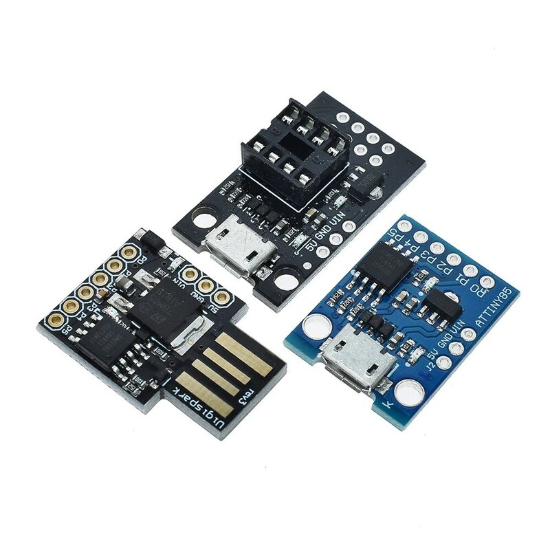 Papan Pengembangan Mikro Kickstarter Digital TINY85 Hitam Biru Resmi Modul ATTINY85 untuk Arduino IIC I2C USB