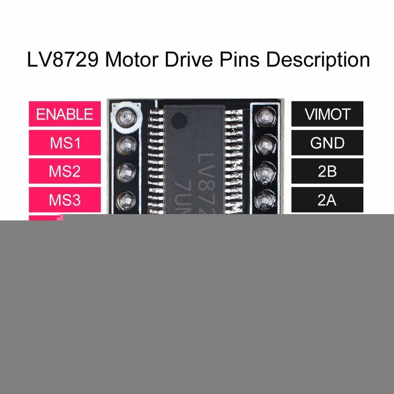 Módulo de driver de passo para impressora 3d lv8729, substituição de driver de passo com dissipador de calor, 4 camadas, substrato ultra driver