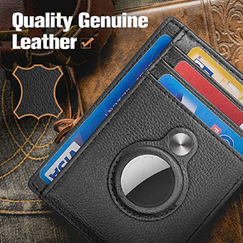 High Quality Wallet Card Slim Minimalist Leather For AirTag Protective Case Shockproof Anti Scratch Fall Protection Shell Cover