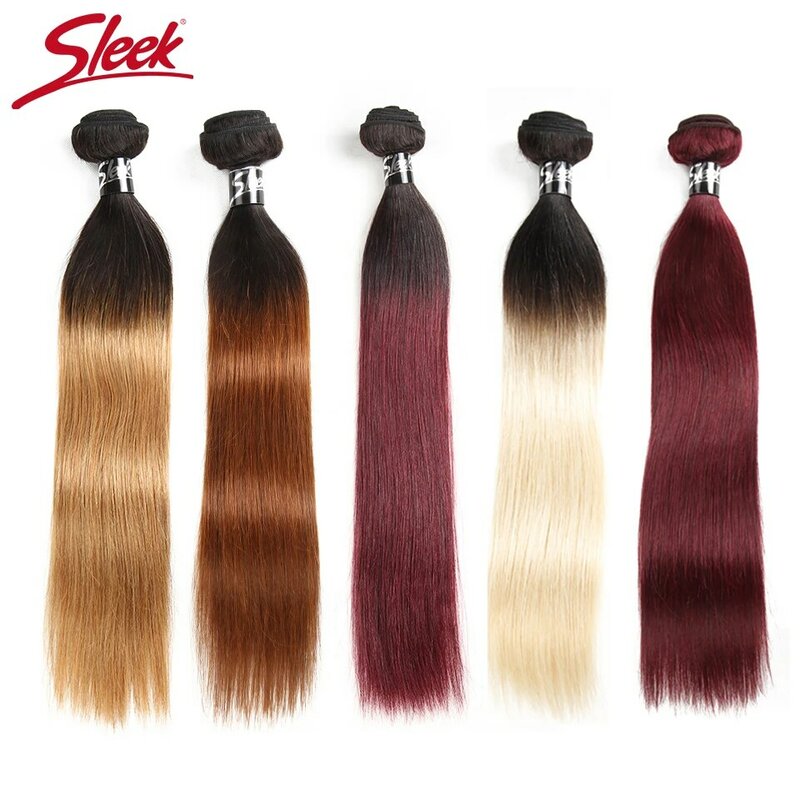 Sleek Ombre Brasilianische Gerade Blonde 613 T1B/27 T1B/30 1B/99J Menschliche Haarwebart Bundles Deal zwei Ton Remy Haar Extensions
