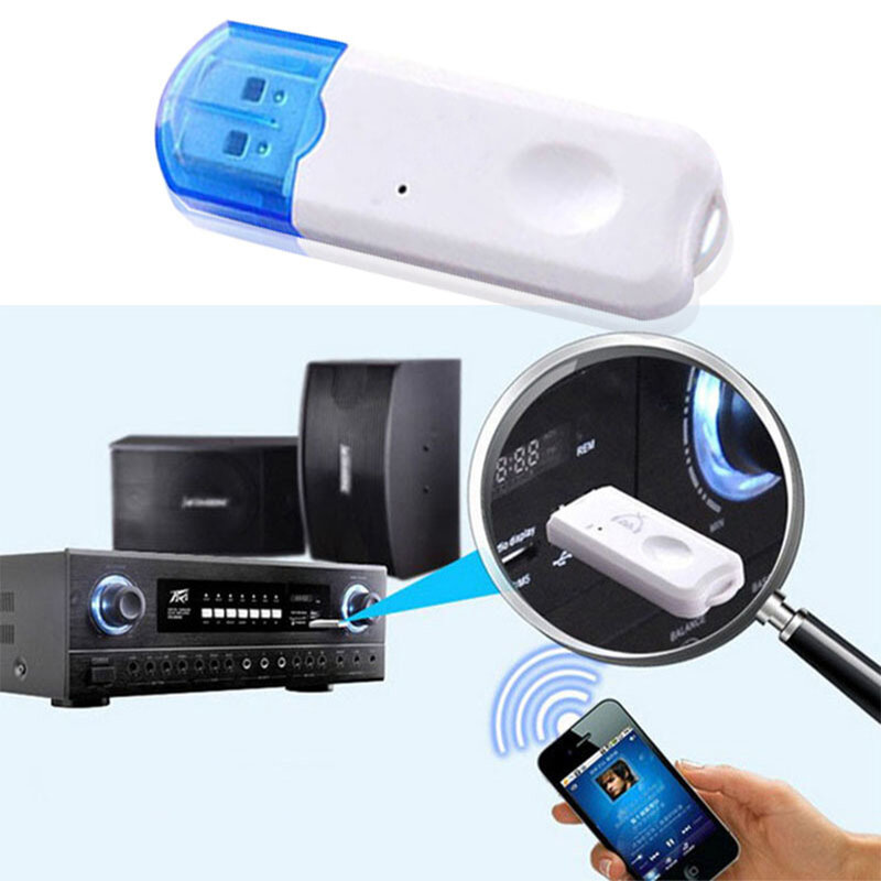 Creacube-Adaptador USB Aux Compatible con Bluetooth, Mini receptor inalámbrico de Audio y música, Dongle para coche, altavoz