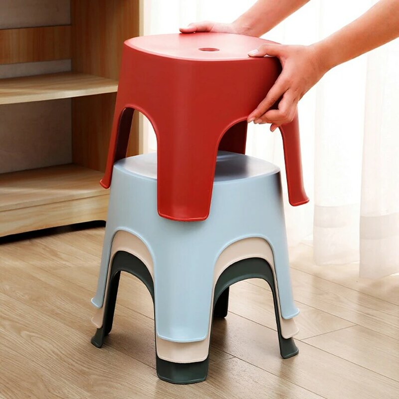 Thickened plastic Small bench bathroom stool footstool Non-slip  square stool for adult children bathroom shower seats S/M Size