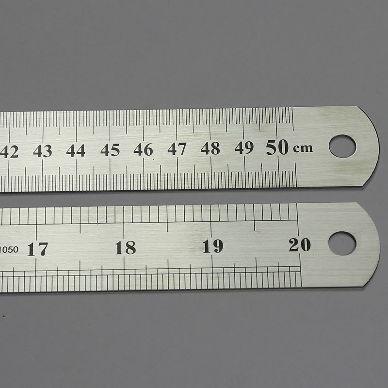 Regla de acero inoxidable de 30cm, regla de acero de 1 m, 15 / 20 / 30/50cm, regla de placa de acero gruesa de 60cm
