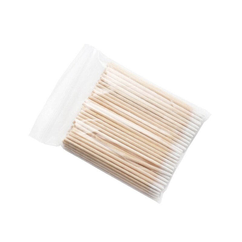 100 PCS Disposable Skimmed Tip Soft Skin-friendly Cotton Swab Semi Permanent Tattoo Embroidery Applying Cleaning Assist Tool
