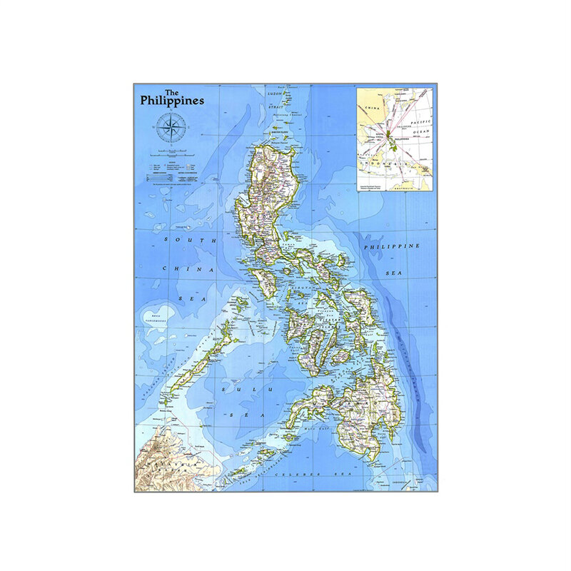 Mapa del mundo personalizado de 100x150cm, mapa del mundo no tejido, póster detallado, carta de pared, Papel Kraft Retro