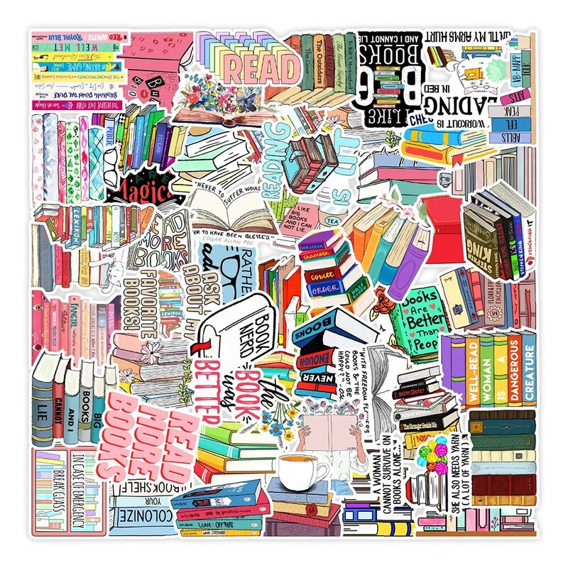 10/30/50PCS Book Reading Graffiti Stickers Computer Mobile Phone Tablet Computer Decorative Stickers Waterproof Wholesale
