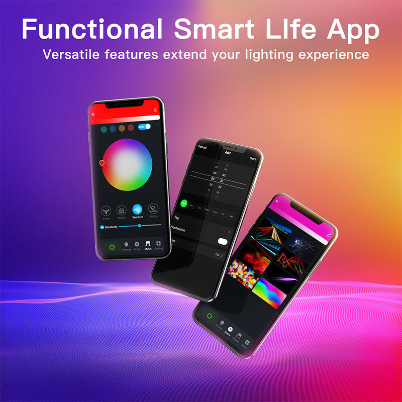 스마트 LED 스트립 조명, 투야 앱으로 작동, 10m/66Leds, 와이파이, 패어리 스트링 조명, RGB, RGBIC USB 스트립 조명 장식, 알렉사/구글 홈으로 작동