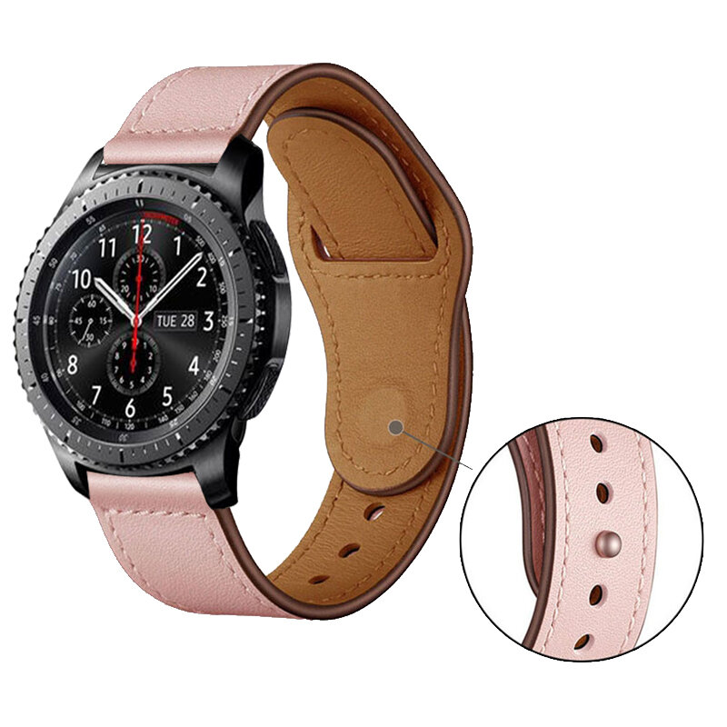 huawei watch gt 2 strap for Samsung galaxy watch 46mm 42mm gear S3 frontier active 2 band 22mm/20mm Genuine Leather bracelet