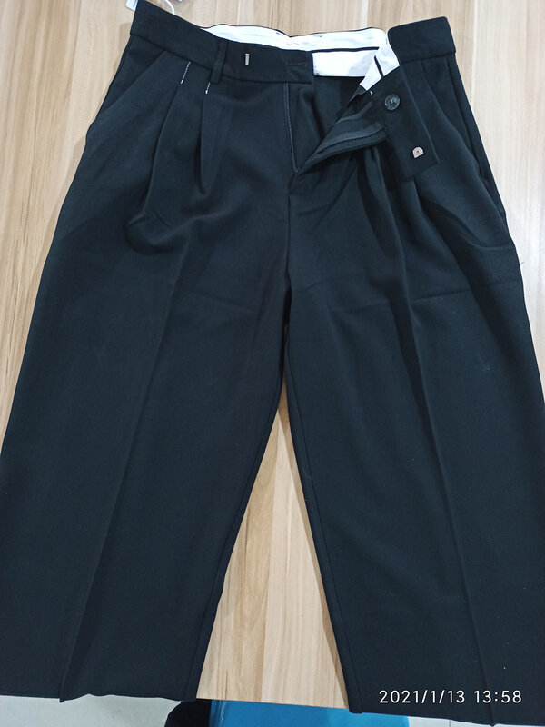 Odzież męska IEFB jesień nowe spodnie na co dzień męskie modne wszystkie dopasowane proste spodnie luźna szeroka nogawki w stylu Vintage wysoki stan 9 y1937