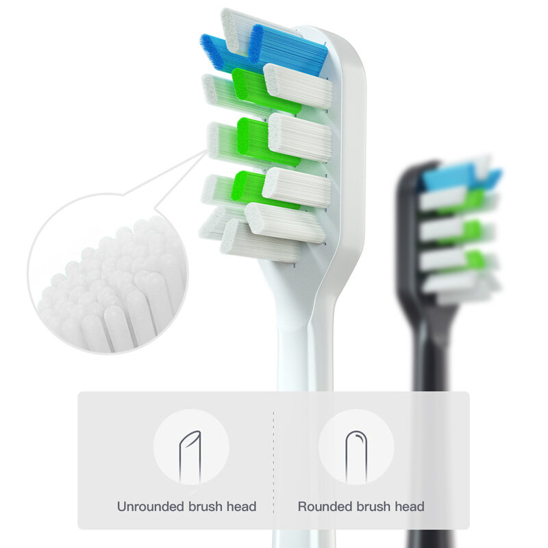 Substituição Toothbrush Heads para SOOCAS Bicos de Cerdas Macias Escova de Dentes Limpa Escova de Dentes Elétrica Sônica X3, X3U, X5, 4Pcs