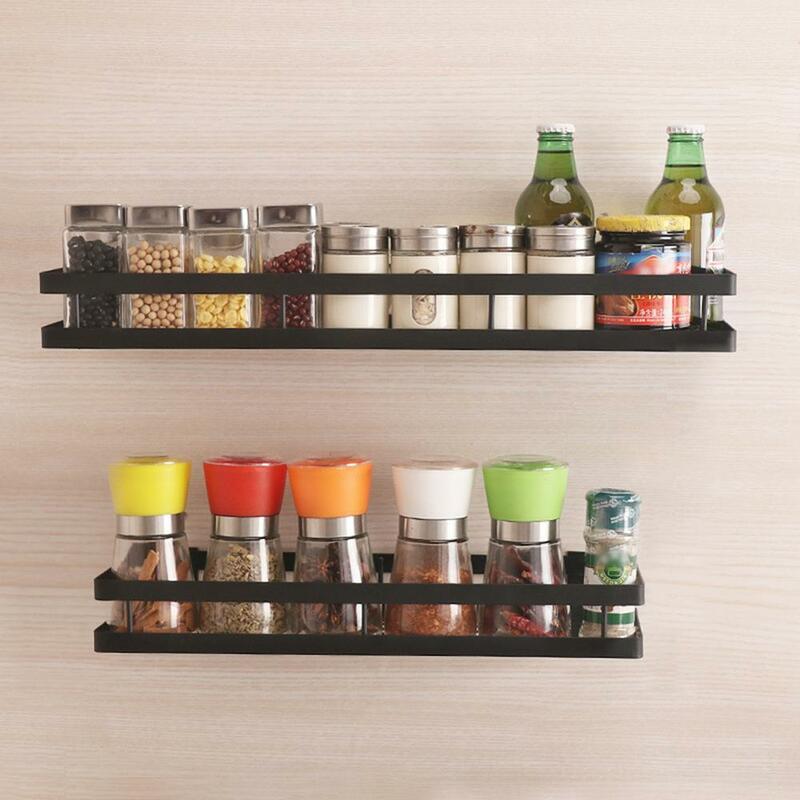 Küche Organizer Wand Halterung Halter Wand Lagerung Regal Für Spice Jar Rack Schrank Regale Küche Gadgets Liefert