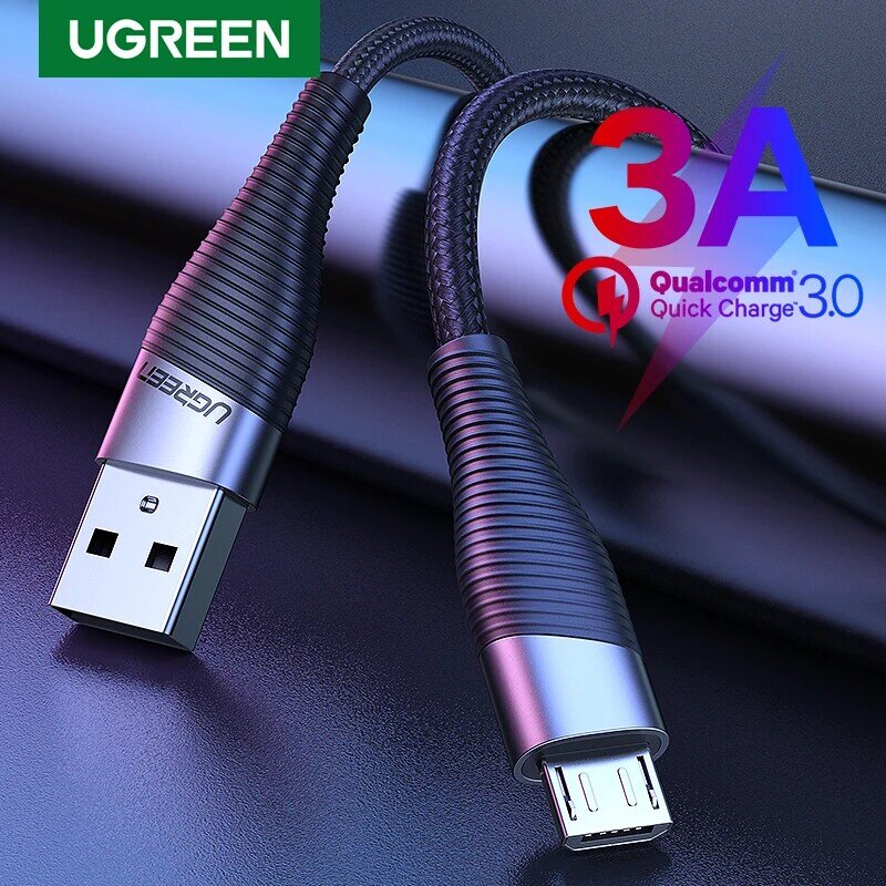 Ugreen – câble Micro USB pour recharge rapide et transfert de données, cordon compatible avec Xiaomi Redmi Note 5 Pro 4 android Samsung S7