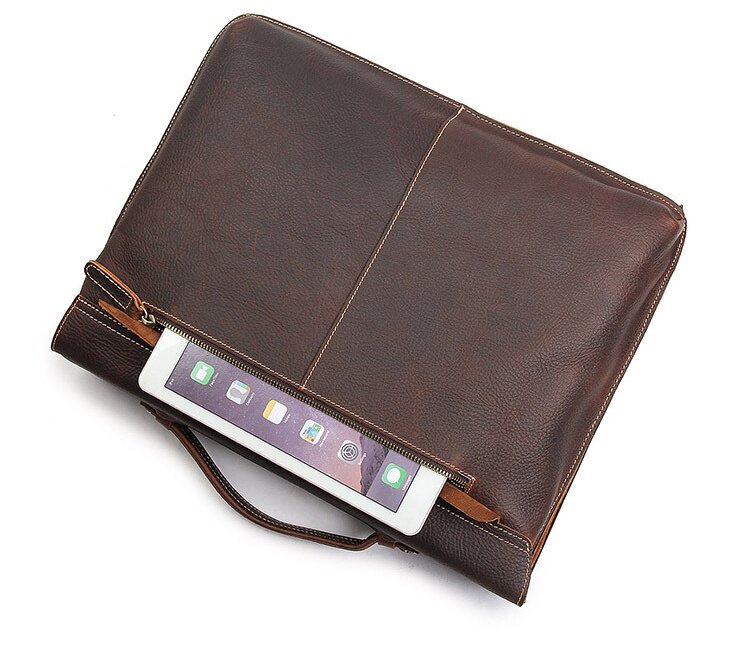 Newsbirds-maletín de cuero genuino para hombre, bolso de mano para ordenador portátil de 17 pulgadas, doble capa, para trabajo, médico