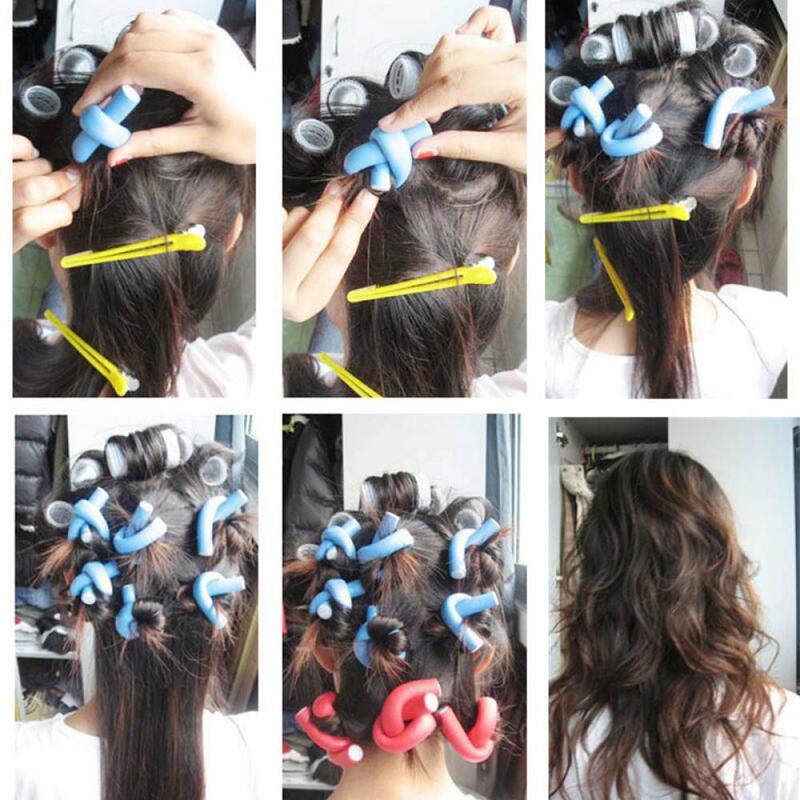 10 sztuk/partia miękkie włosy lokówki Roller Curl włosów Bendy rolki Diy magiczne lokówki narzędzie stylizacja rolki gąbka włosów Curling