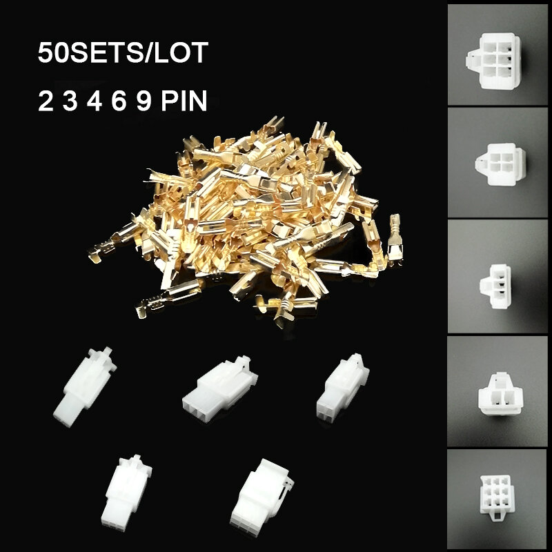 Universal 50PCS/LOT 2.8mm 2 3 4 6 9 Pin Wire For Motorcycle Crimp Terminal Connector