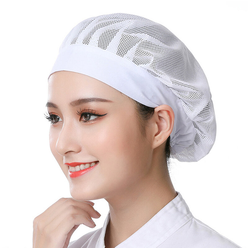 Uomo donna cappello da lavoro a rete cappello da lavoro antipolvere Chef Hotel panetteria cucina uniforme da lavoro berretto da lavoro
