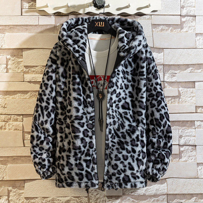 2023 outono/inverno leopardo impressão jaqueta solta e confortável algodão acolchoado jaqueta moda masculina e feminina outono quente jaqueta
