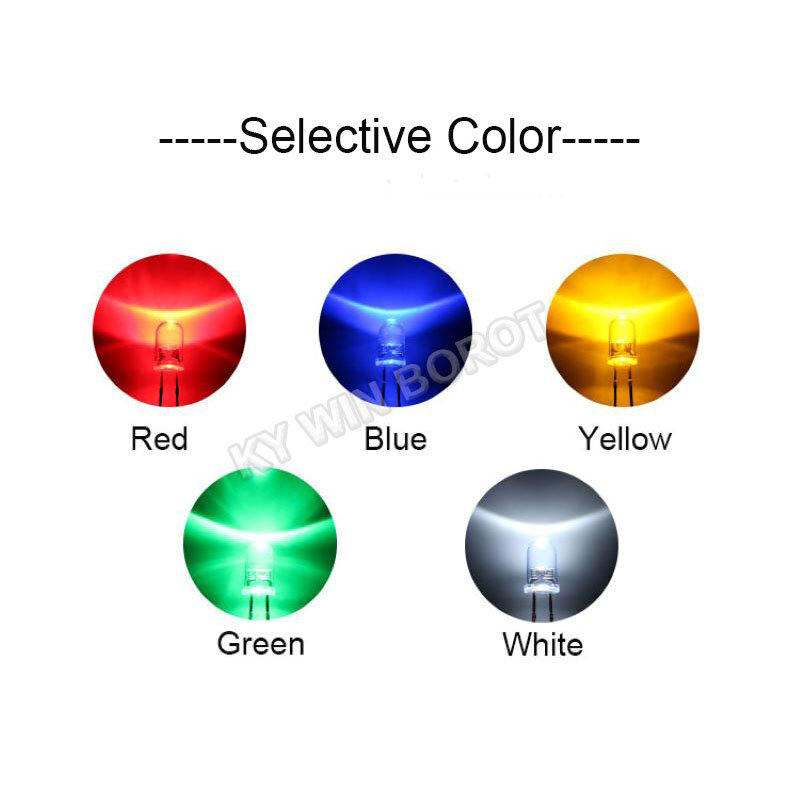 Diodo emissor de luz 50 peças 3mm, branco verde vermelho azul amarelo-diodo emissor de luz automático led piscando controle 3mm diodo led 1.5hz