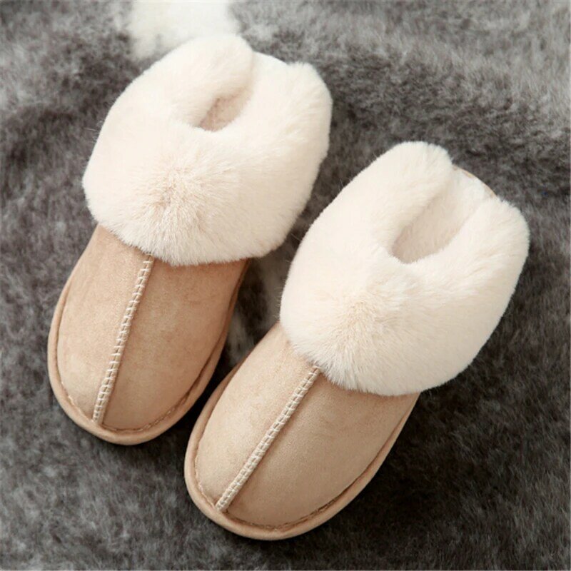 Jianbudan-女性用の豪華なフラットスリッパ,柔らかくて快適な冬用スリッパ,屋内用の綿の靴