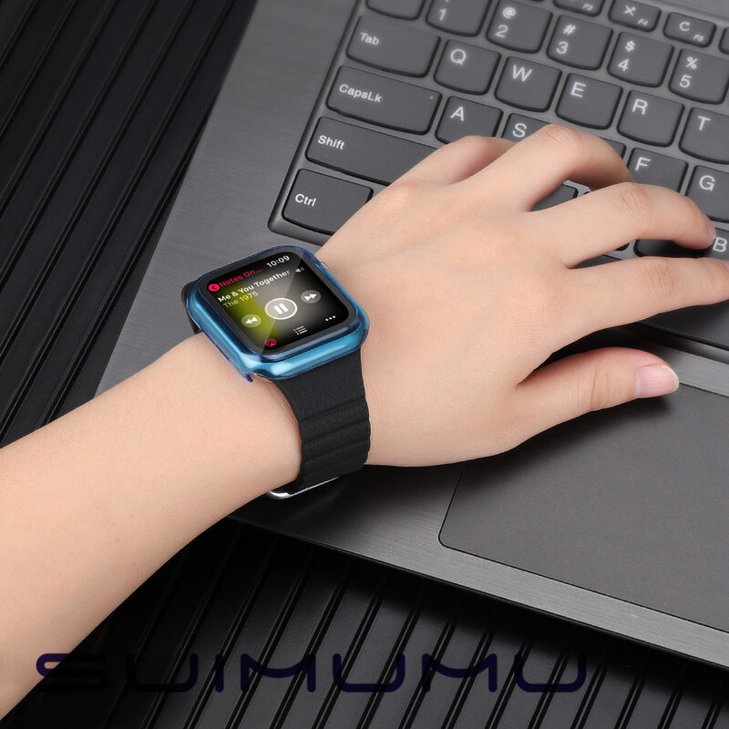 Protetor de tela compatível com apple watch, protetor de tela iwatch com cobertura total para apple watch se series 6/5/4 xmuxi81018