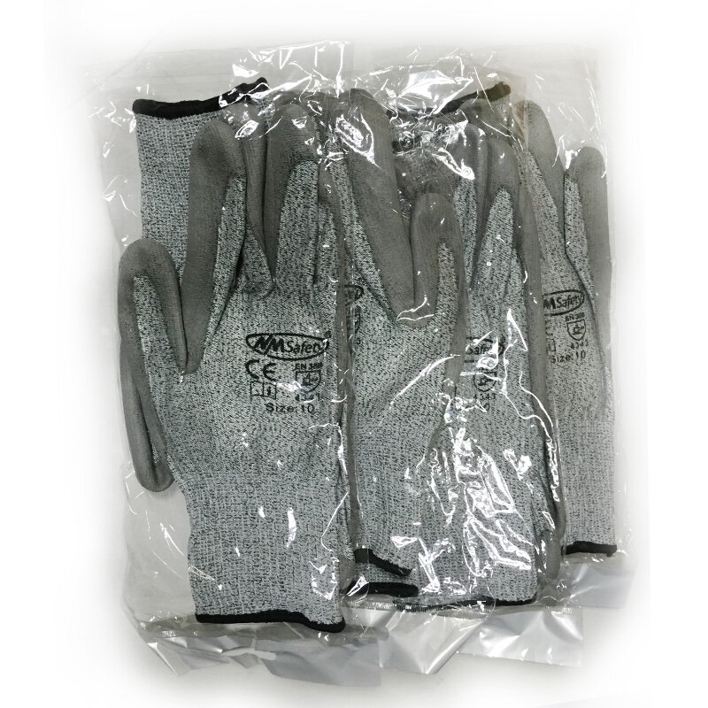 NMSafety-guantes de seguridad para trabajo, 1/3/5/10/20 pares, anticuchillos, con forro HPPE, resistentes a Cortes