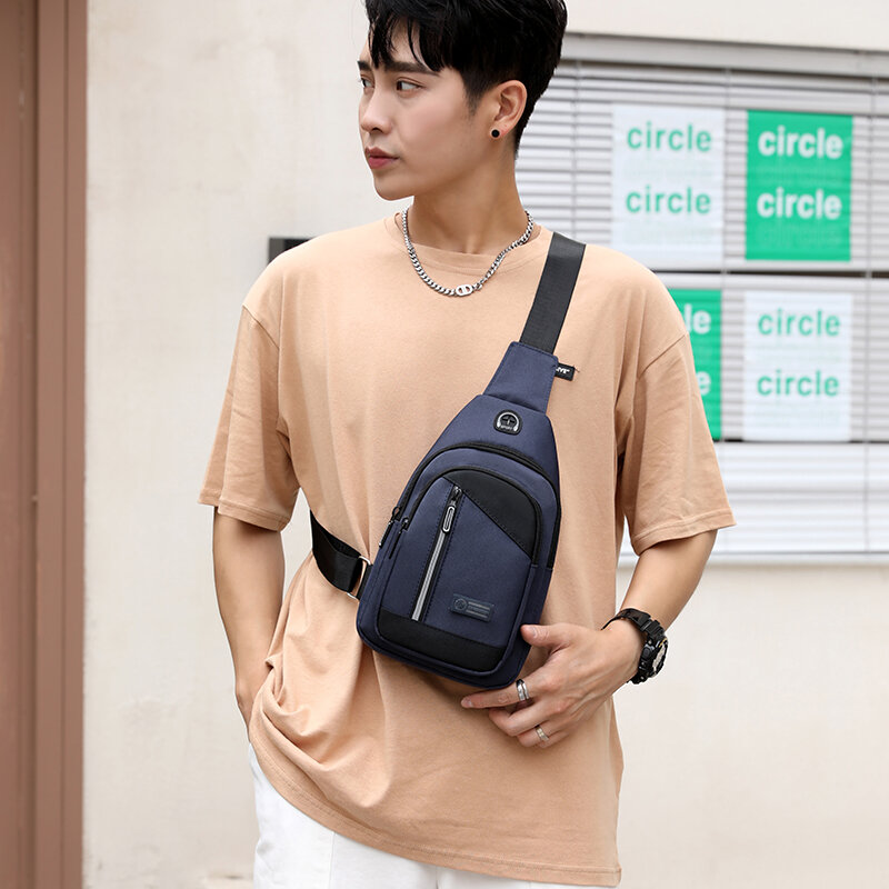 Мужская мини-сумка через плечо Fengdong, черная нагрудная мини-сумка для путешествий, спортивная сумка-слинг, мобильный телефон