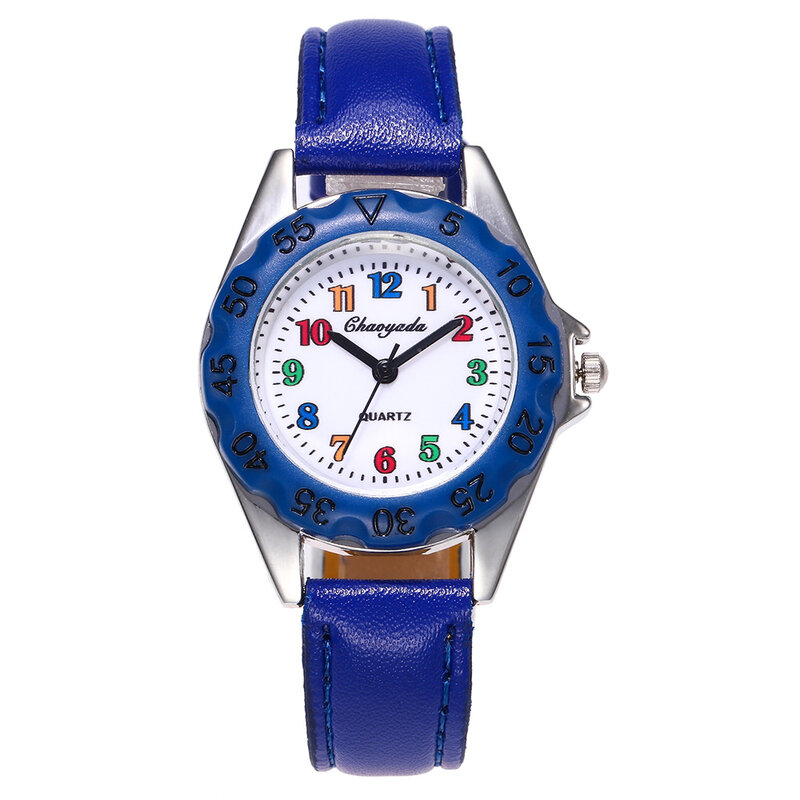 นาฬิกาข้อมือควอตซ์สำหรับเด็กผู้ชายเด็กผู้หญิงตัวจับเวลาแบรนด์แฟชั่นคุณภาพสูง