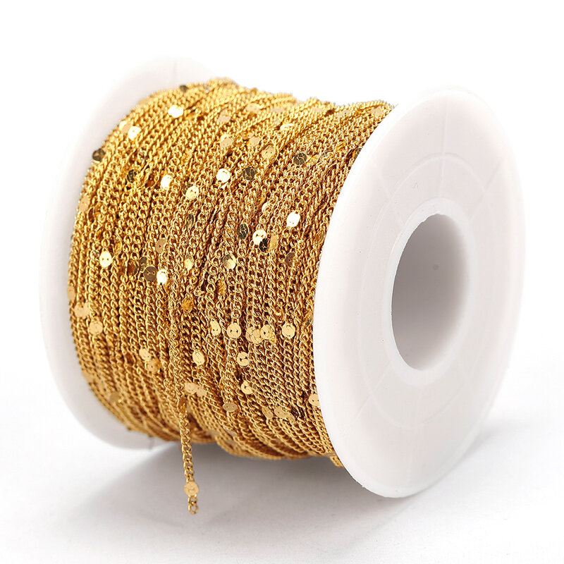 2meter Edelstahl Link Kabel Gold Ketten für DIY Schmuck Machen Rolo Kette Perlen Kette Halskette Armband Fußkettchen Komponenten