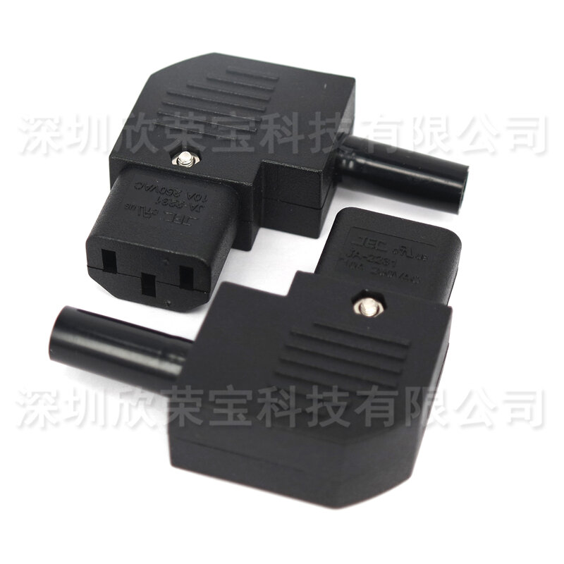 250v 10a Elbow 90° IEC320 C13 C14 PDU UPS wired power outlet assemble install connector electric Panel Receptacle AC socket Plug