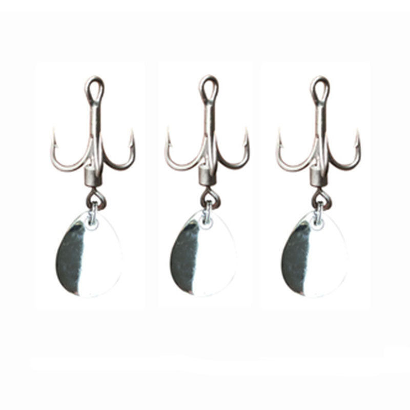 3 pz/lotto amo da pesca Treble Hook con cucchiaio attrezzatura da pesca 4 #6 # acciaio ad alto tenore di carbonio Treble fishhook spinner bait