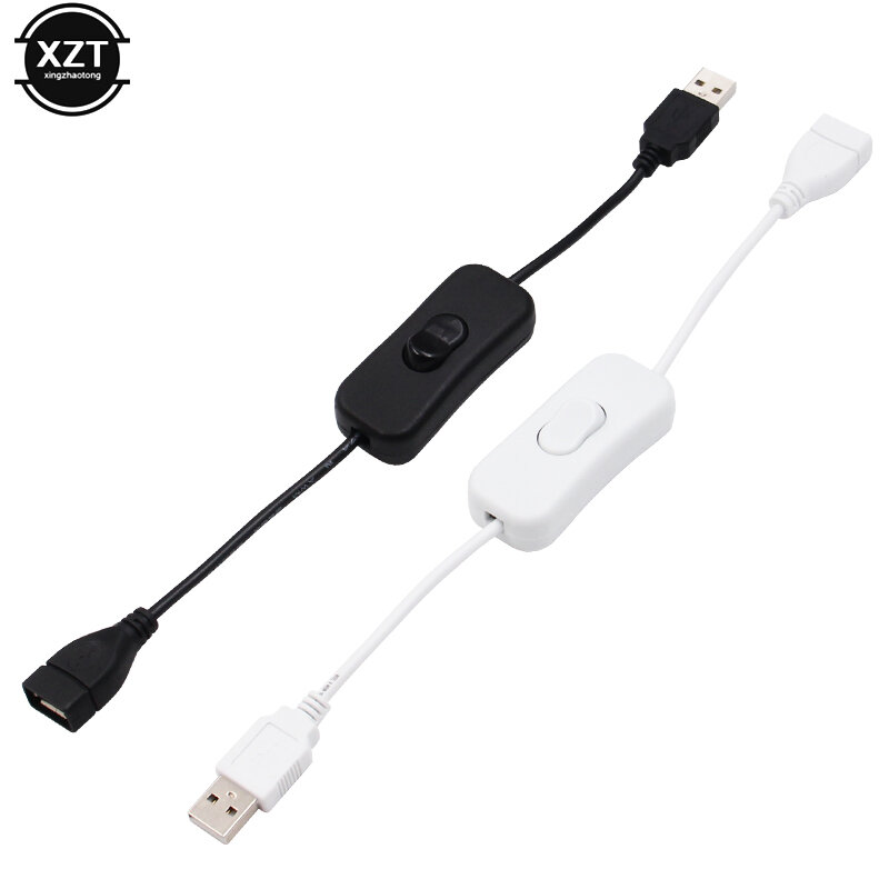Kabel USB 28cm dengan sakelar ON/OFF, sakelar ekstensi kabel untuk Lampu USB, adaptor catu daya kipas daya tahan lama