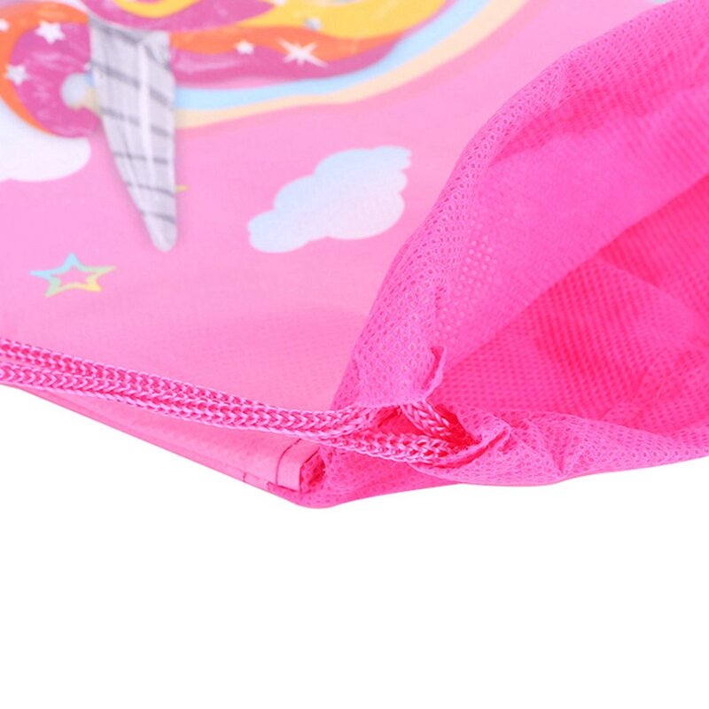 Mochila de unicornio con cordón para niños, mochilas escolares impermeables, mochilas de animales lindos, mochila de almacenamiento de lona colorida
