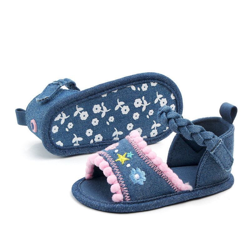 Sandália infantil antiderrapante para meninas, sapato casual de sola macia com sola antiderrapante para bebês, novo, 2020