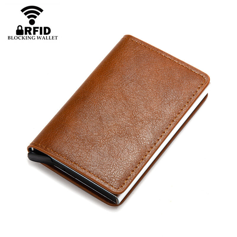 2023 nowy dostosowane inteligentny portfel męski wizytownik Hasp Rfid portfel aluminiowa metalowa obudowa Box Mini kredytowej portfel na karty torebka