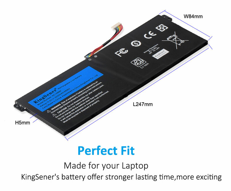 KingSener-Bateria para Acer Aspire, AC14B8K, CB3-111, CB5-311, ES1-511, ES1-512, ES1-520, S1-521, ES1-531, ES1-731, E5-771G, V3-371, V3-111,