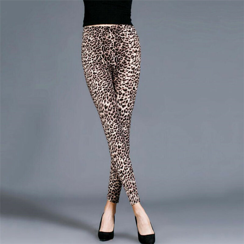Женские леггинсы с градиентным принтом INDJXND, облегающие эластичные леггинсы для фитнеса, женские леопардовые штаны
