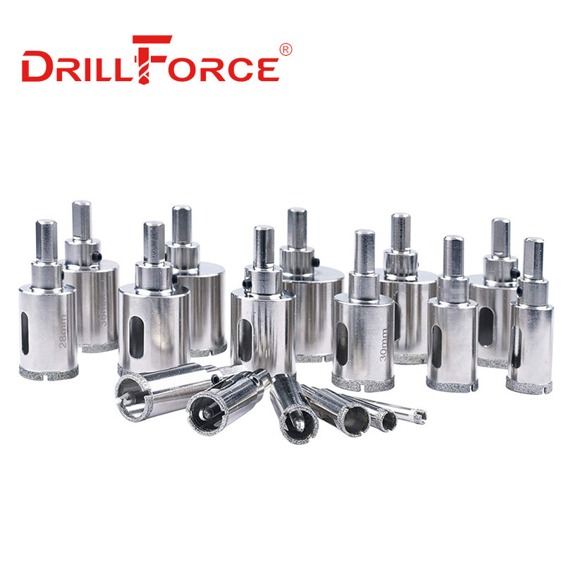 Drillforce 16-100mm, scie à trous, noyau de foret, ouvreur de foret, outils de coupe pour verre céramique Mable avec foret central