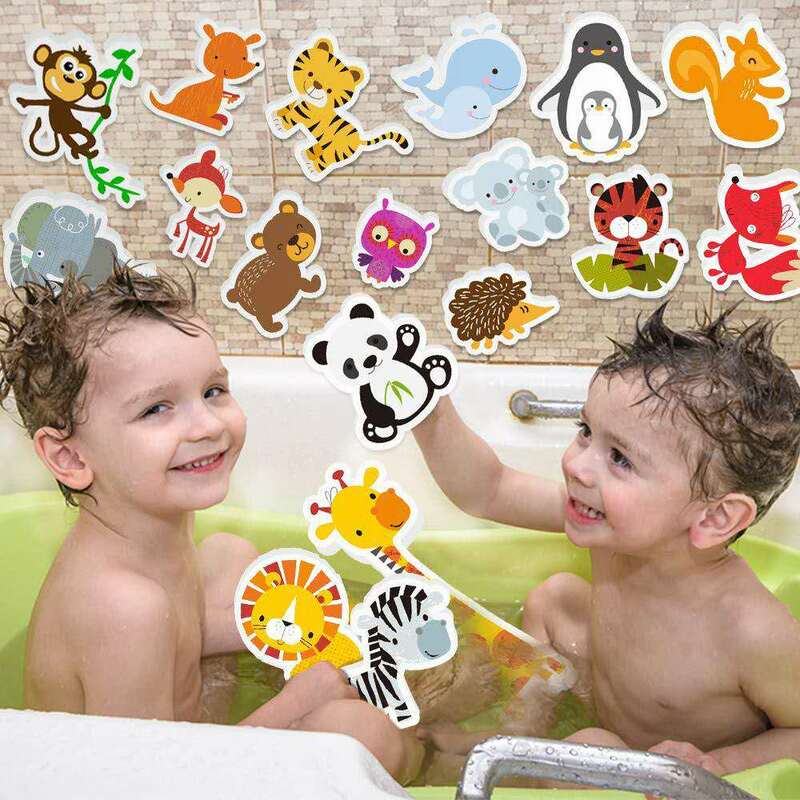 Giocattoli da bagno per animali animali divertenti animali in schiuma con borsa per giocattoli da bagno giocattolo da bagno per bambini giocattoli educativi per bambini